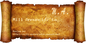 Mill Annunciáta névjegykártya